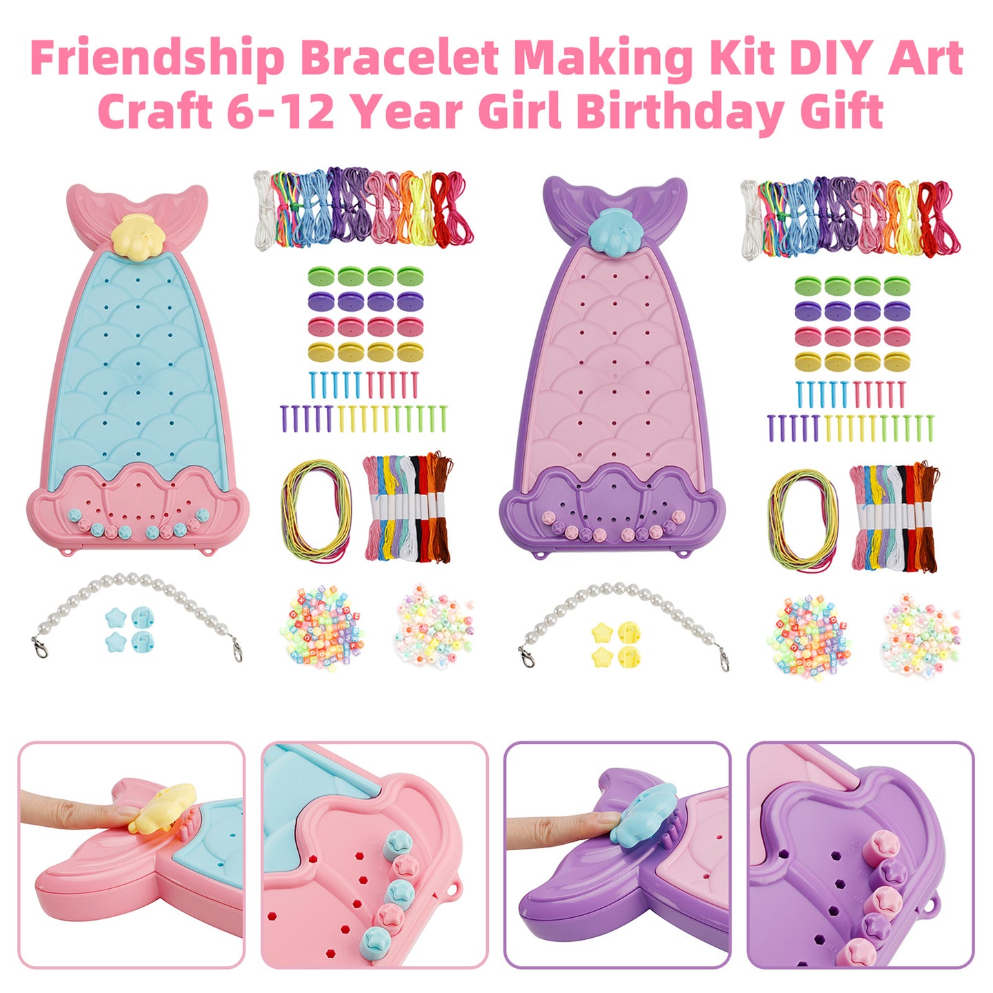 Friendship Bracelet Making Kit DIY Art Craft 6-12 Year Girl Birthday Gift