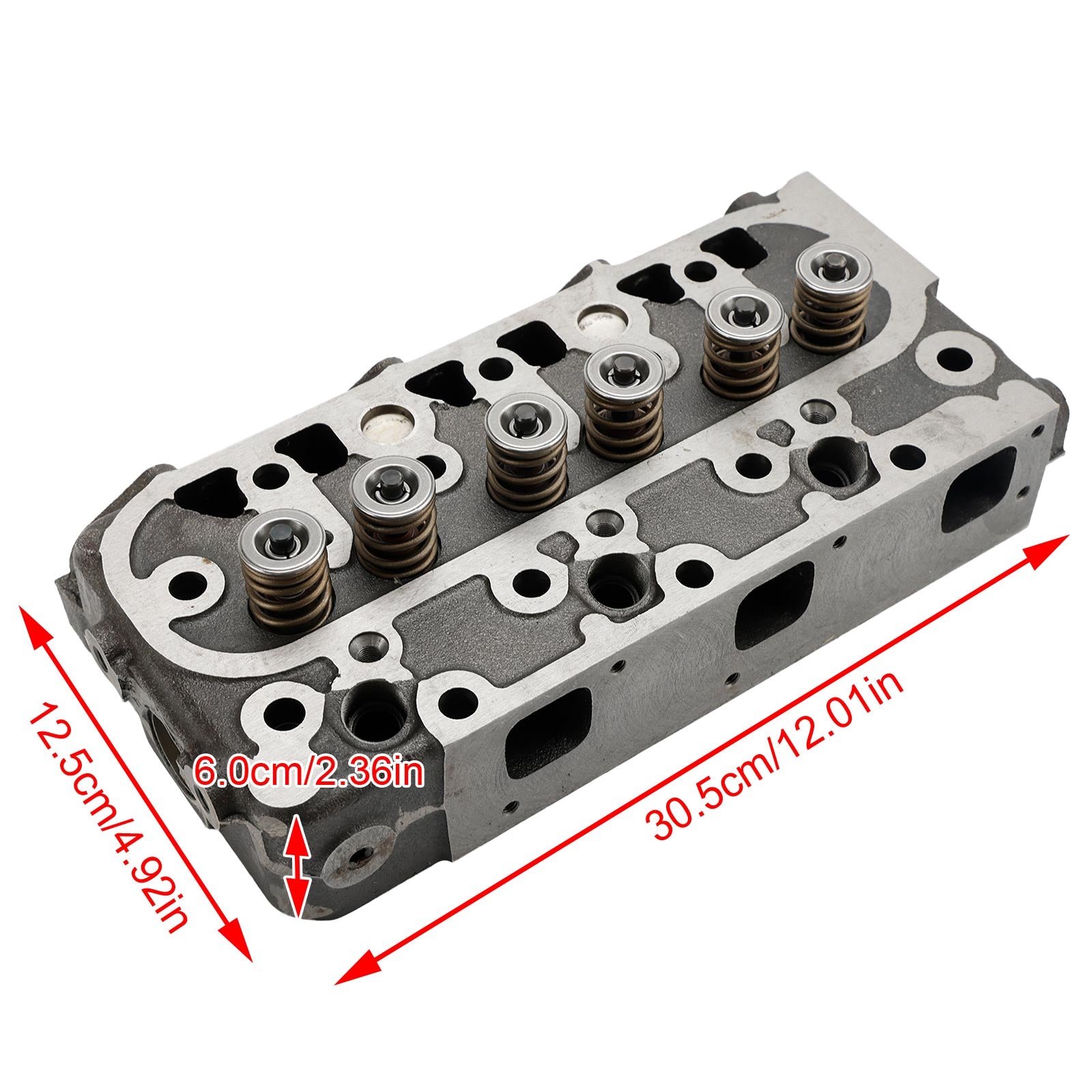 Complete Cylinder Head Assembly for Kubota D1005 Engine with Full Gasket Set, Replaces 16027-03043