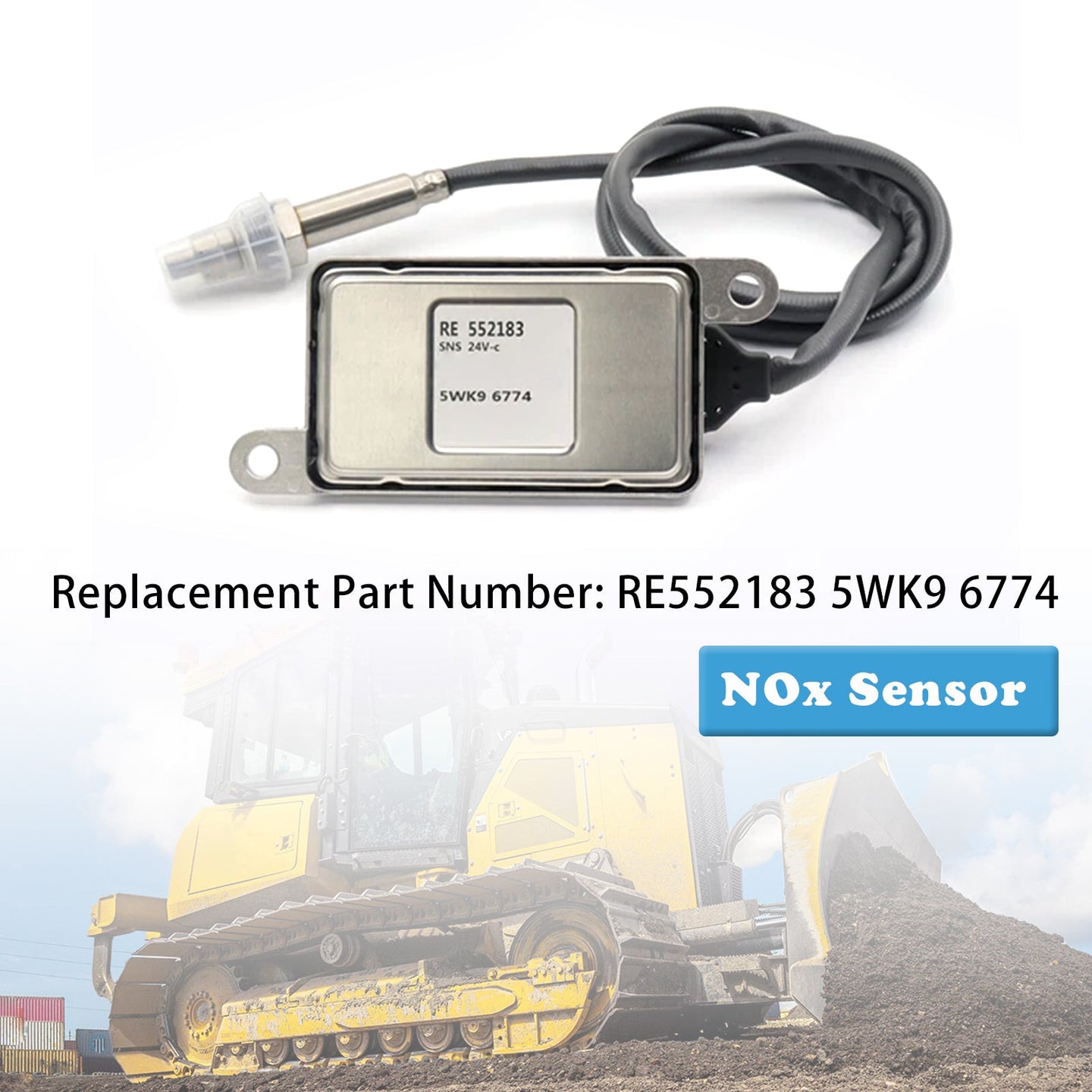RE552183 NOx Sensor Nitrogen Oxide Sensor 5WK9 6774 Fits For John Deere Tractor
