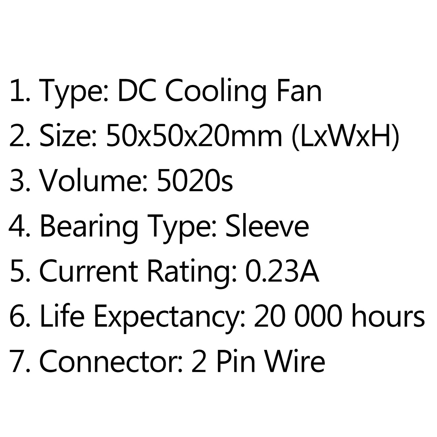 4Pcs DC Brushless Cooling PC Computer Fan 24V 5020s 50x50x20mm 2 Pin Wire