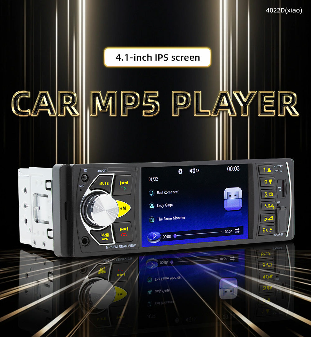 4.1 Inches Car Radio Stereo 1DIN Bluetooth FM USB AUX Audio MP5 Player + Camera