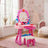 Toddler Makeup Table with Mirror and Chair Kids Vanity Set with Blowdryer for 3+
