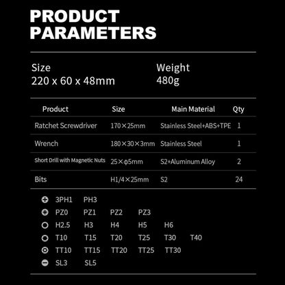 Ratchet Screwdriver Set 50Nm Torque Ideal for Small Electronic Repairs