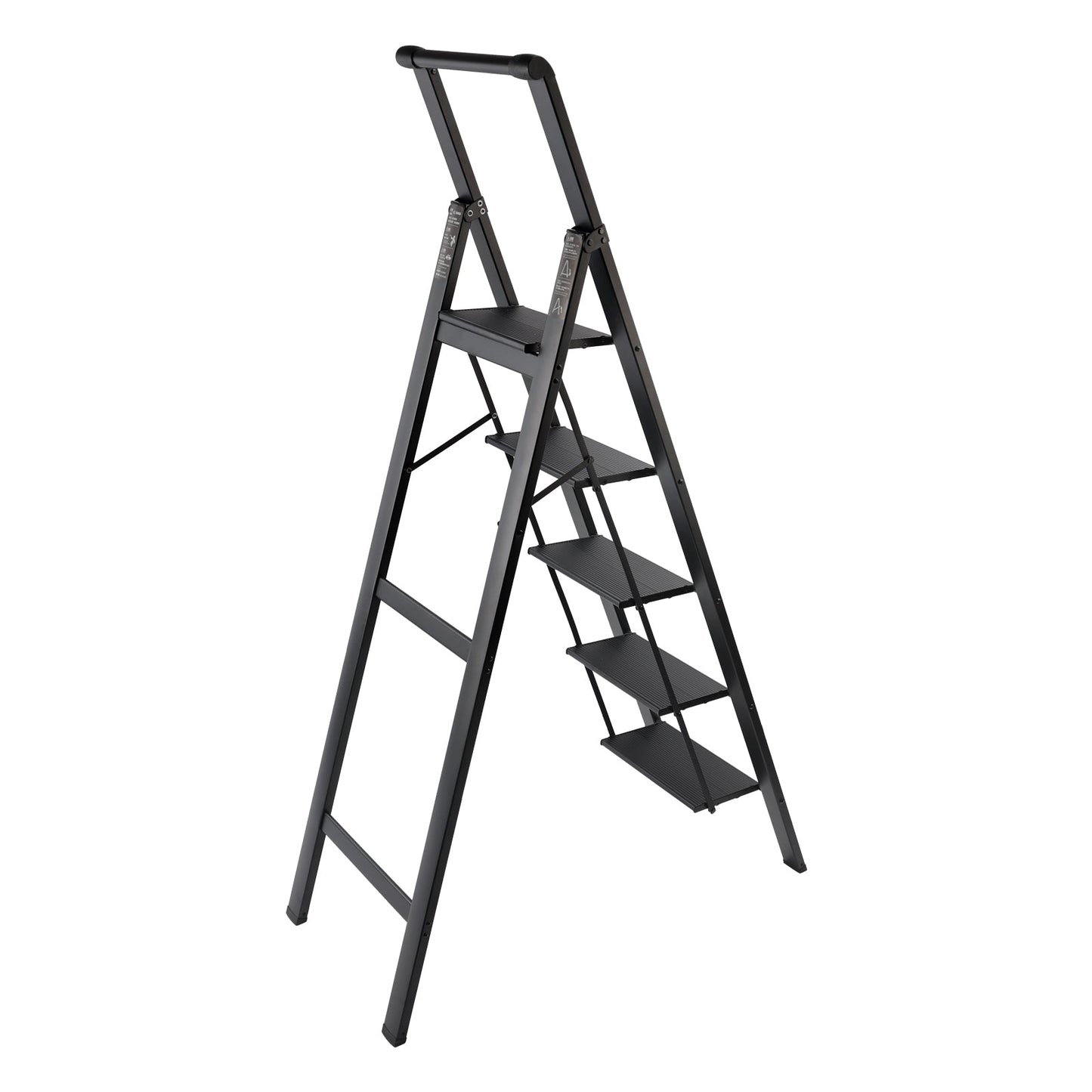 5 Step Ladder, Foldable Step Stool, Aluminum Step Ladder with Anti-Slip Pedal