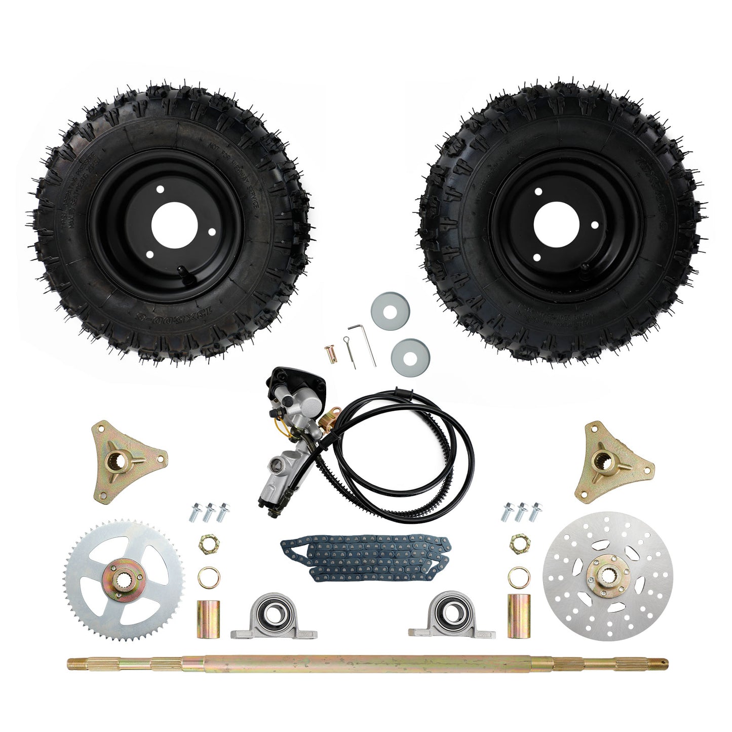 29" Rear Axle Assembly with Complete Wheel Hub Kit – Replacement for Go Kart, Quad, Trike & Drift Bikes