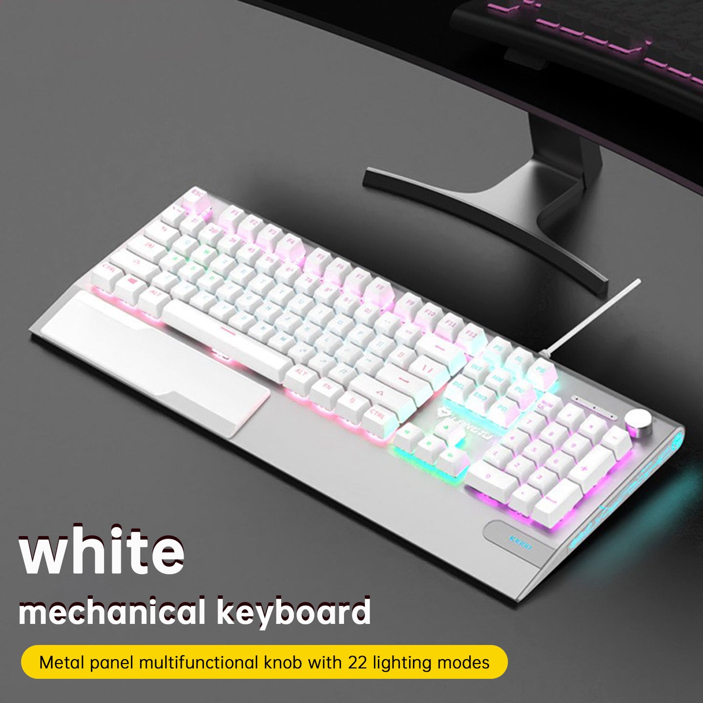 K1000 Mechanical Keyboard Wired 104-key Red Switches Customized Mute Keyboard