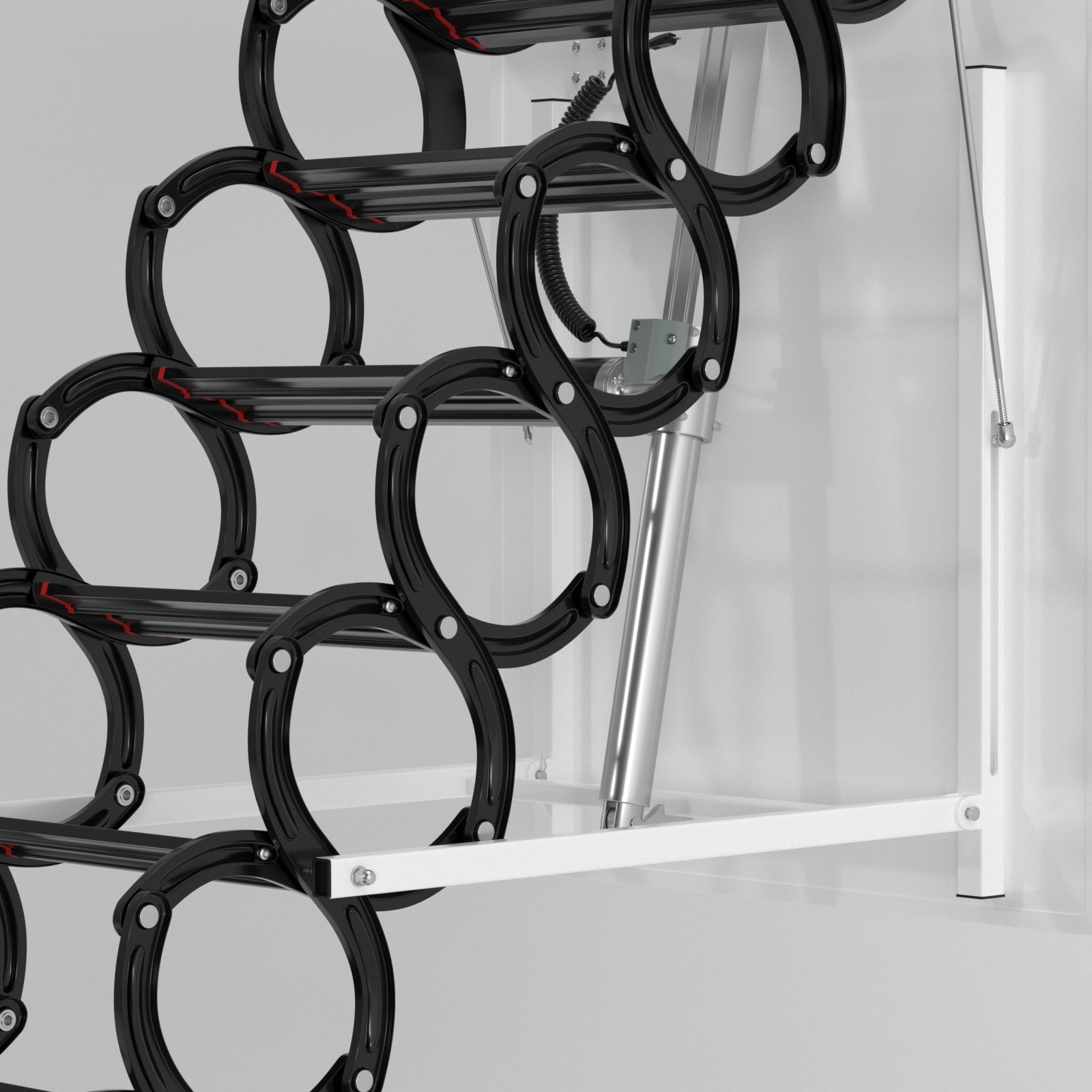 11 Steps 3m Electirc Attic Ladder Aluminum Folding With Remote Loft 31.5*35.4inch