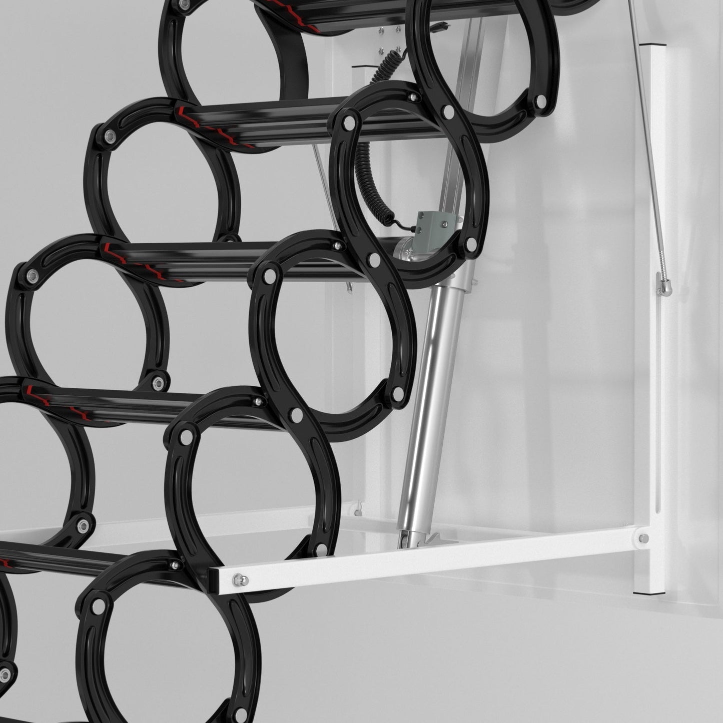 11 Steps 3m Electirc Attic Ladder Aluminum Folding With Remote Loft 31.5*35.4inch