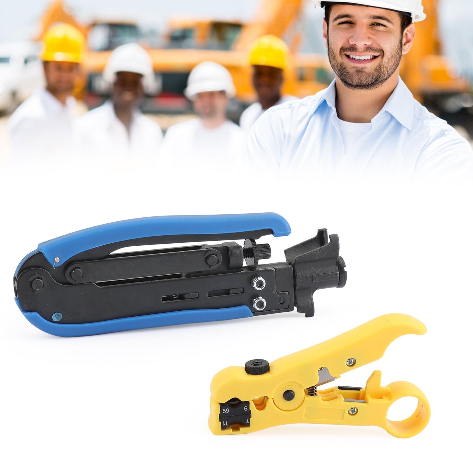 F-Type Compression Tool Kit – RG59 RG6 RG11 Coaxial Cable Crimper and Stripper for TV, Satellite, CCTV