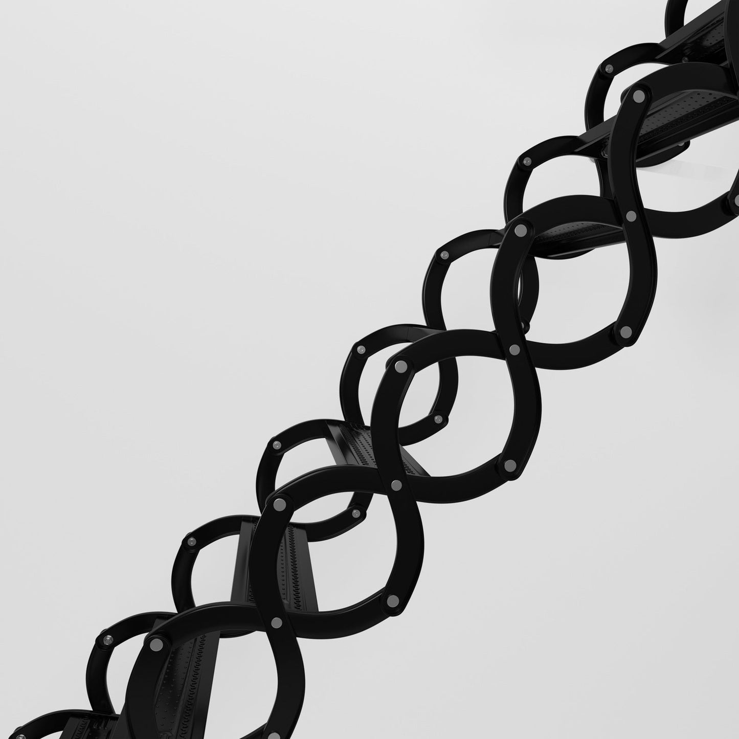 12-Step Folding Attic Ladder for 39.4" x 27.6" Opening, 660 lbs Capacity Wall-Mounted Pull-Down Loft Stairs, up to 9.84ft Floor Height (Black)