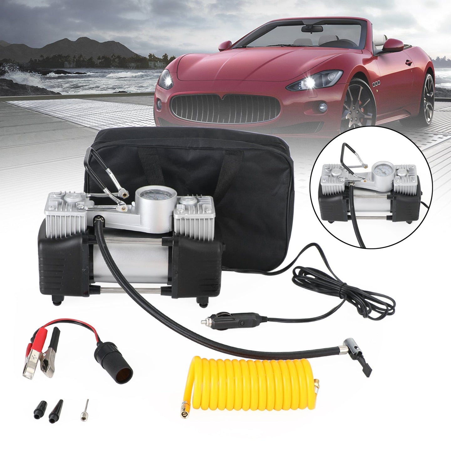 12V 150PSI Heavy Duty Air Compressor Pump Inflator Auto Car Truck Compressor