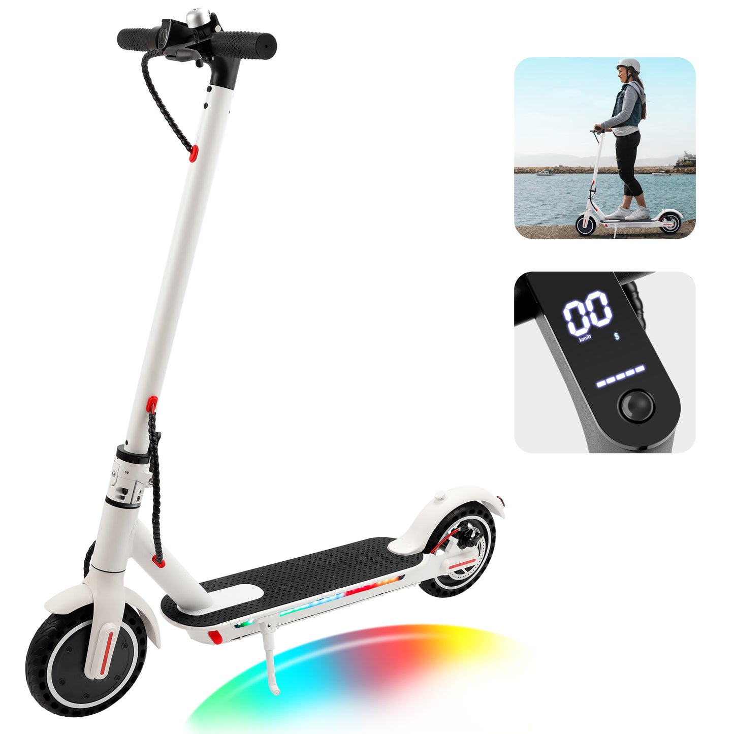 8.5" Folding Electric Scooter With app 350W 35KM Range 30km/h City Commute White (Copy)