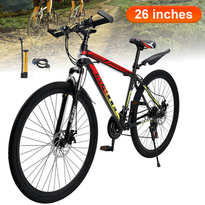 26 inch 24-Speed Mountain Bike with Suspension & Dual Disc Brakes