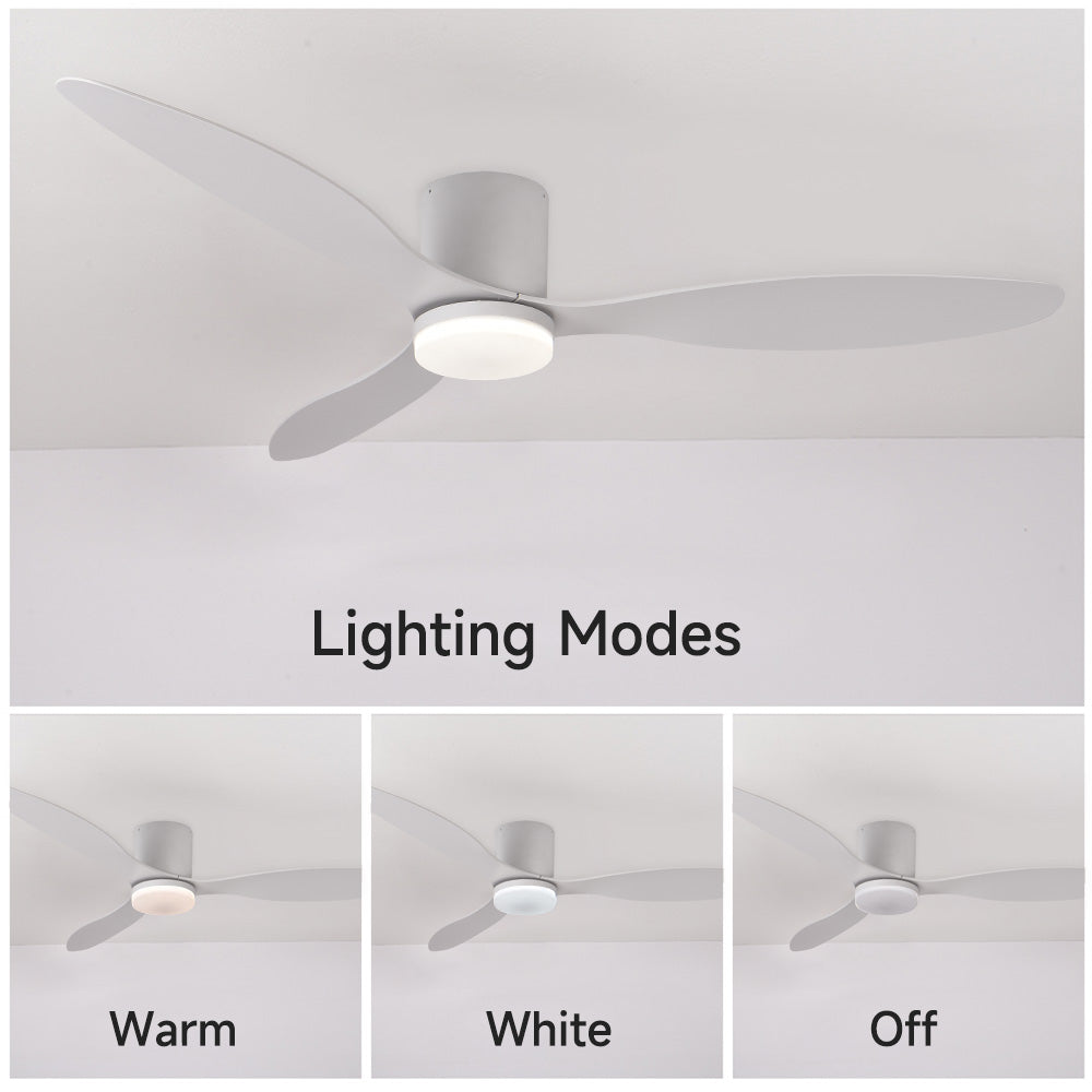 52inch 3 Blade Hugger Indoor Ceiling Fan with Remote Control