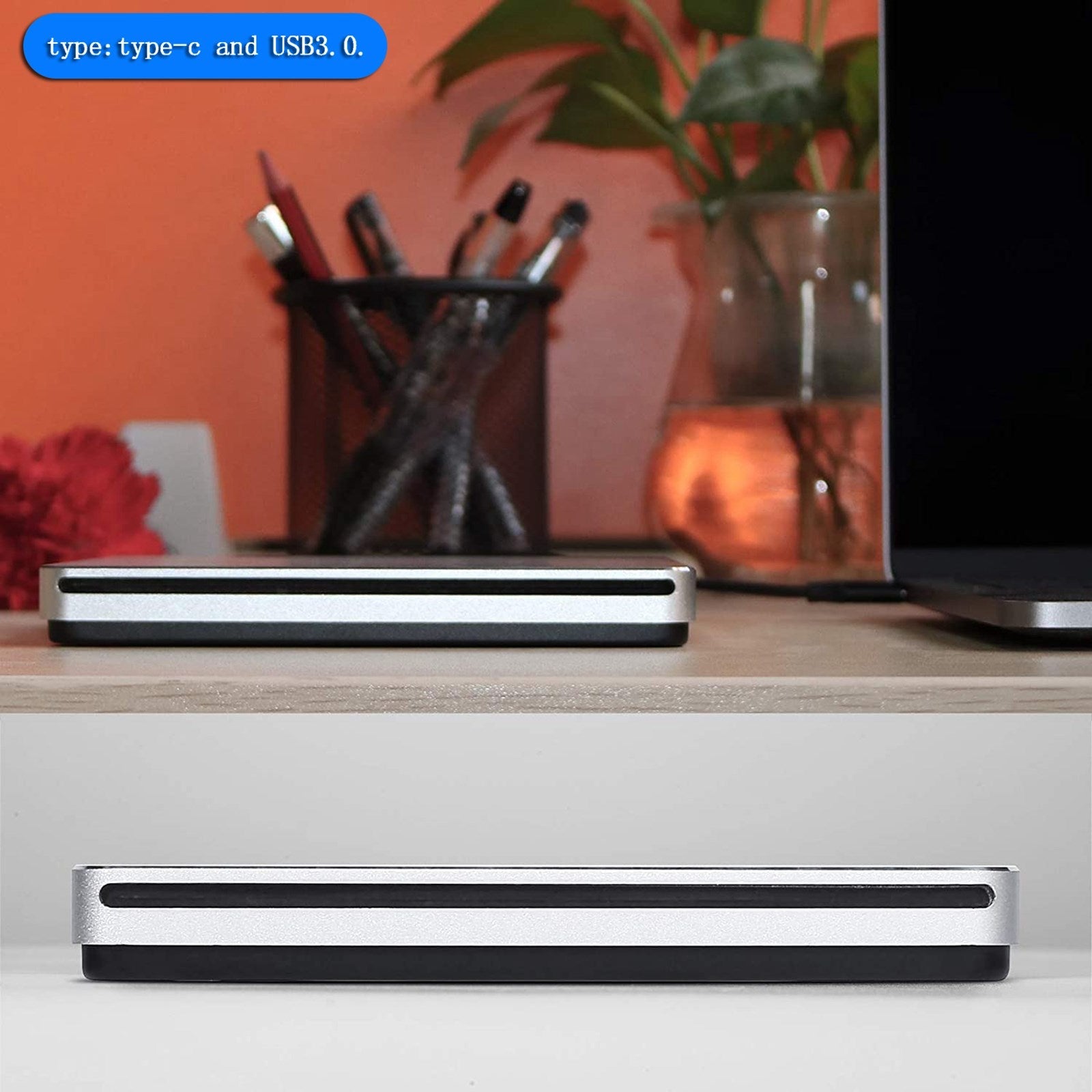 External CD/DVD Drive USB 3.0 for Laptop, PC, Mac - Burner, Player & Writer