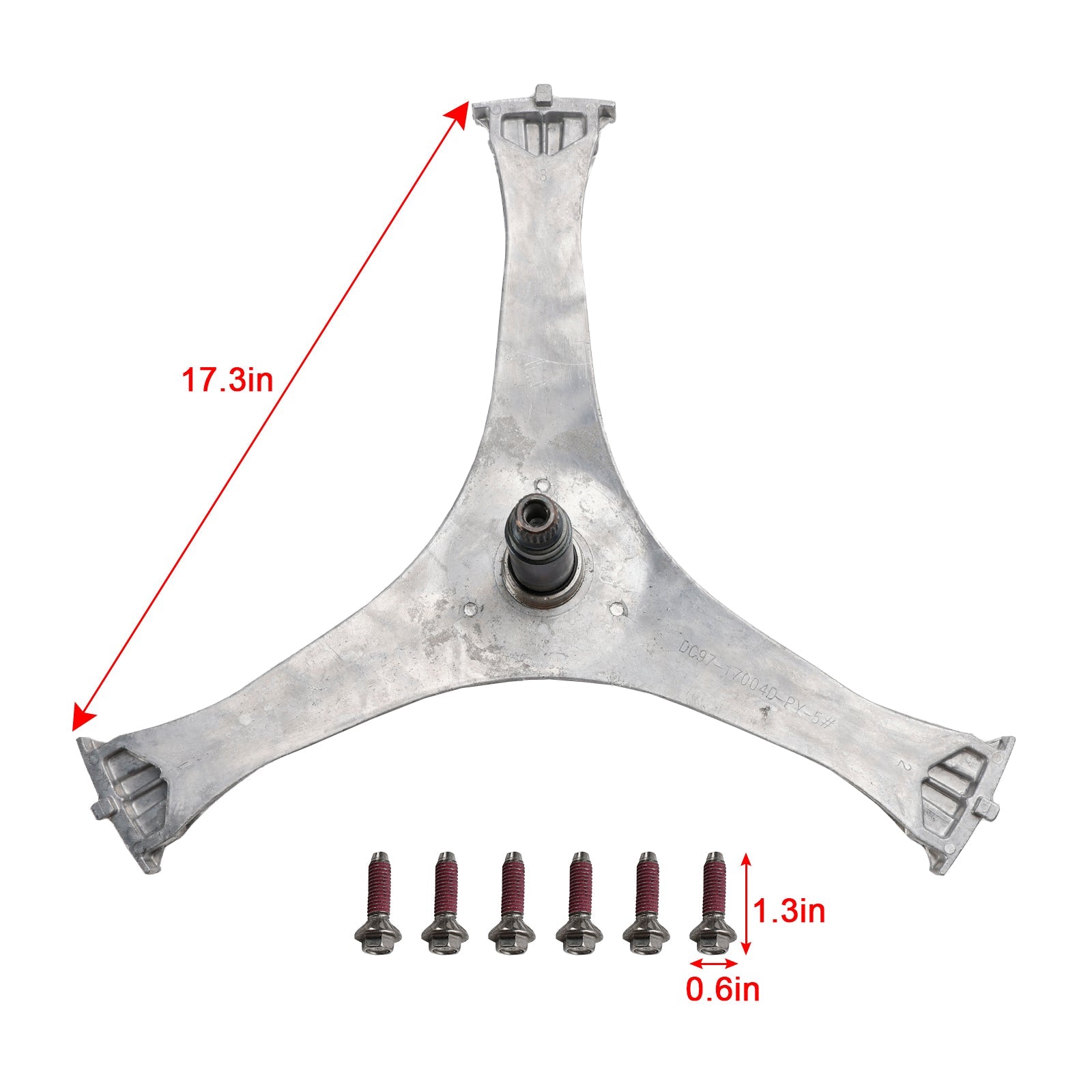 Samsung Washer Spider Arm Flange Shaft Assembly, Replaces DC97-17004B, AP5800144, PS8764285, with Bolts