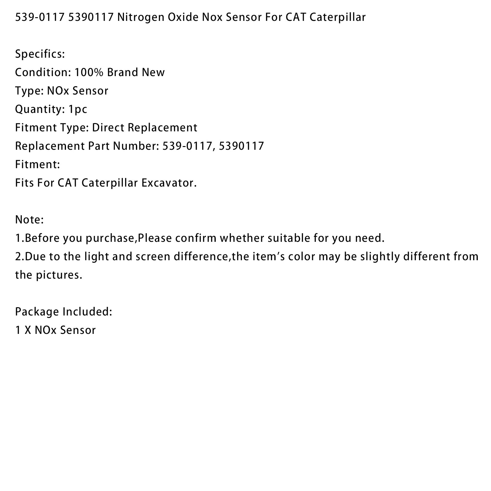 Nitrogen Oxide Nox Sensor 539-0117 5390117 Fits For CaterPillar 6 pins