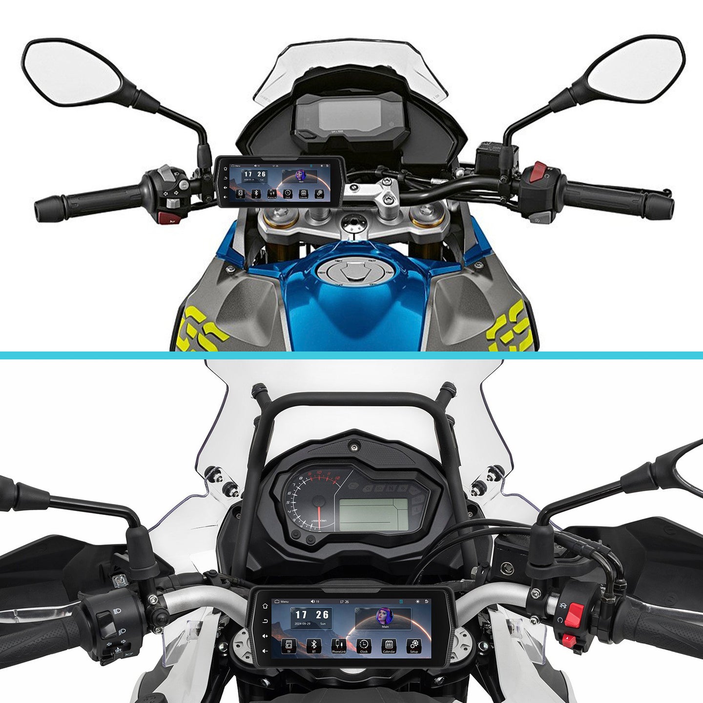 6.86-inch PND Supports Dual Recording Wireless CarPlay Android for Motorcycles