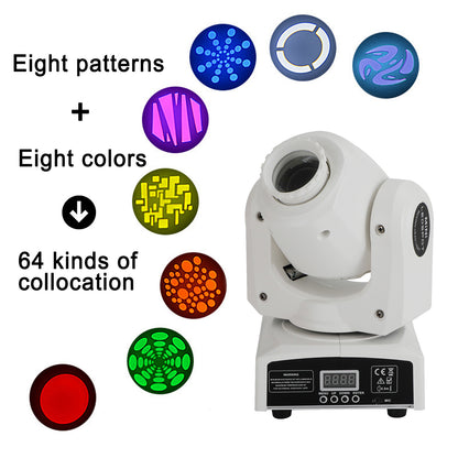120W RGBW LED Moving Head Stage Light with 8 Gobo Patterns – DJ DMX Beam Party Lighting