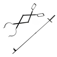 2PCS Hearth Tool Fireplace Set Fire Tools Set Campfire Tongs Fire hook Black