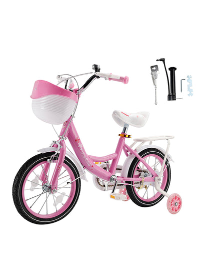 16"/18" Children Princess Bicycle Girls Bike with Removable Training Wheels Pink