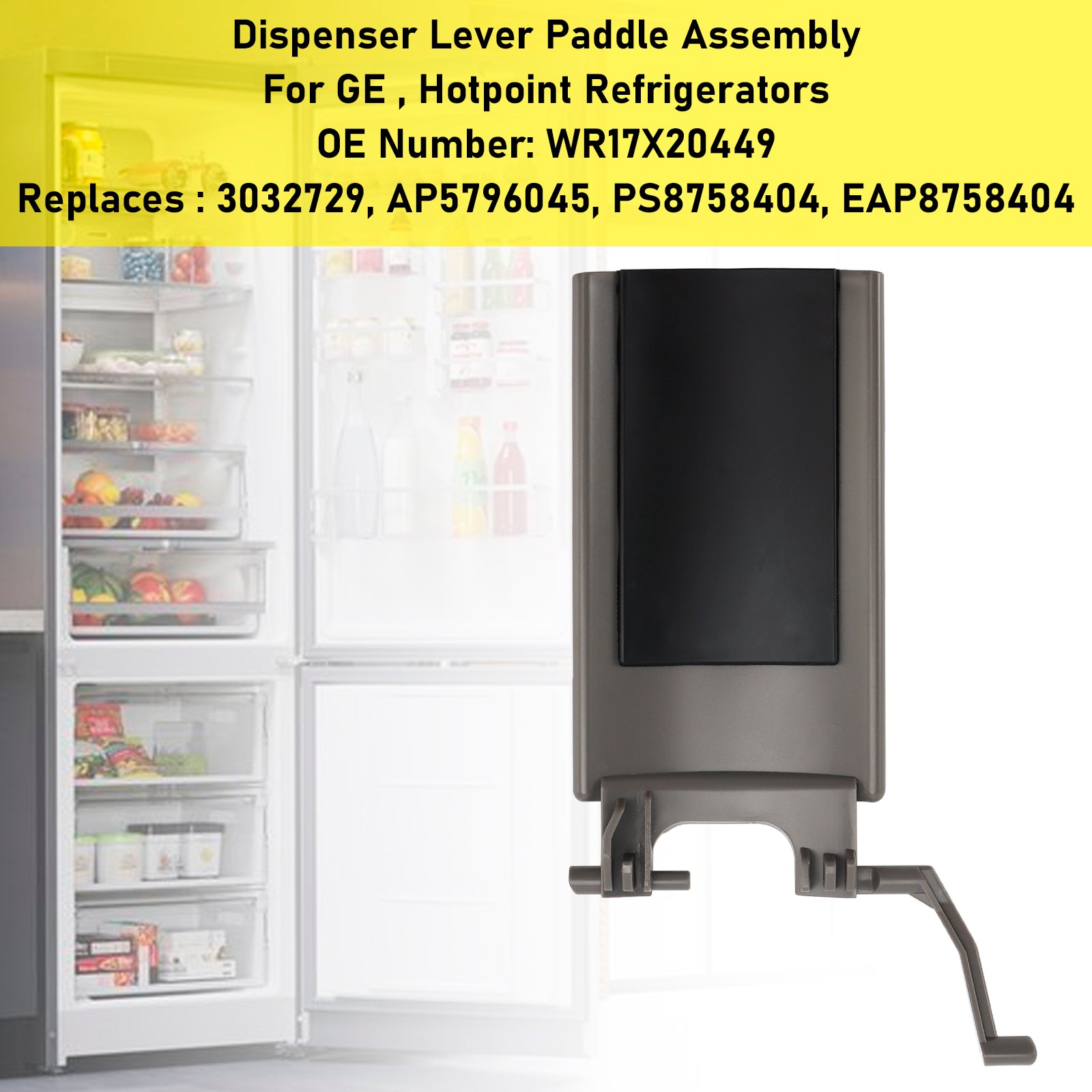 2pcs WR17X20449 Dispenser Lever Paddle Assembly For GE Hotpoint Refrigerators