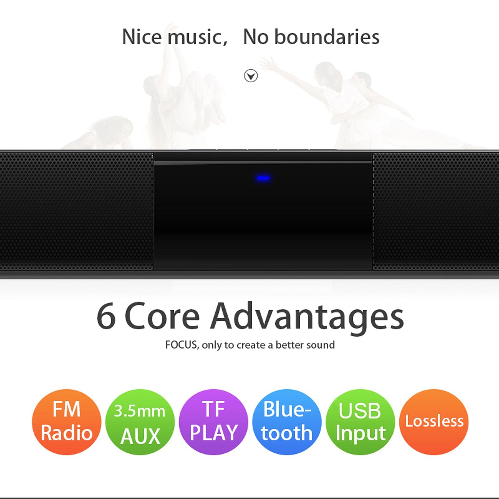 Portable Wireless Sound Bar System – 4 Speaker Subwoofer for TV Home Theater