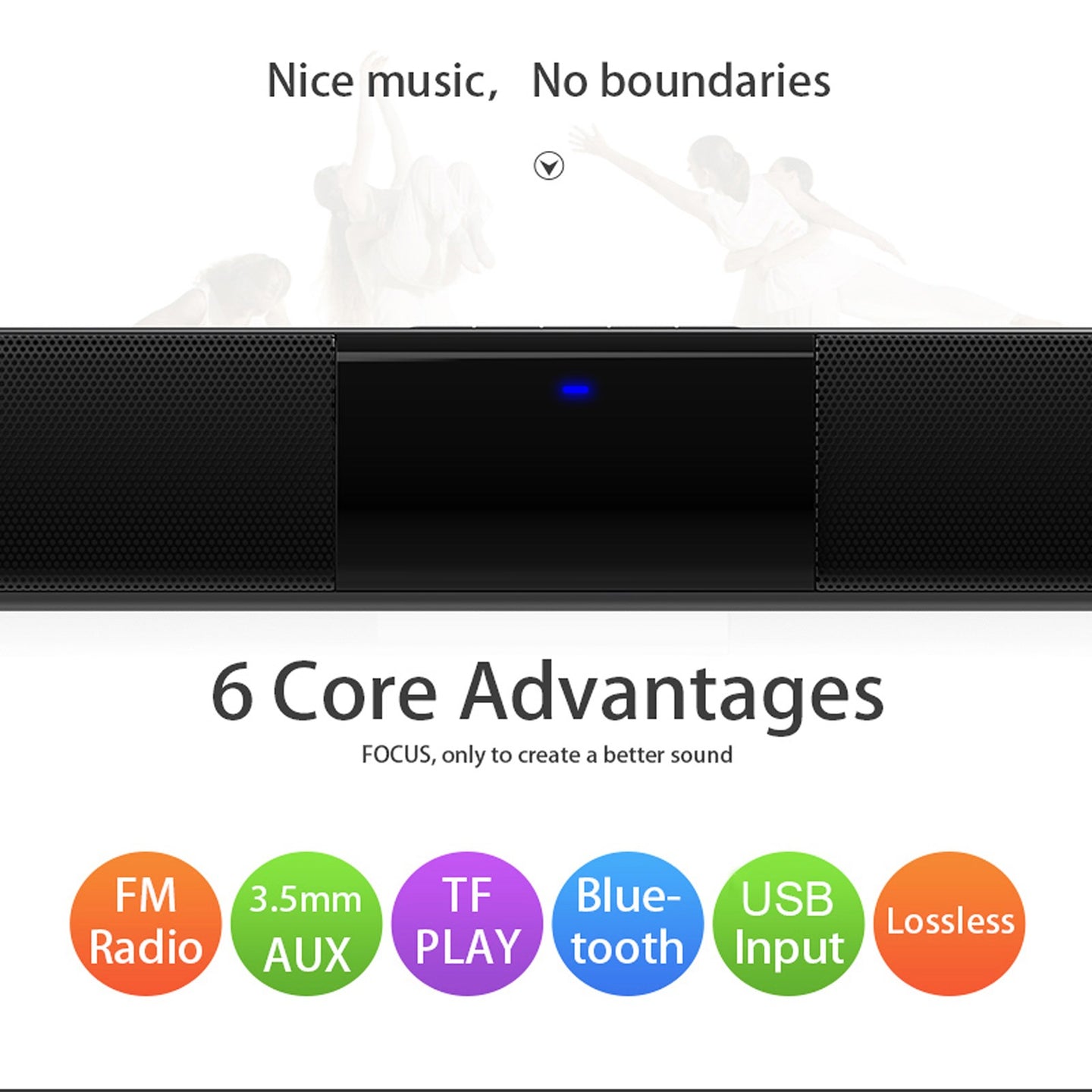 Portable Wireless Sound Bar System – 4 Speaker Subwoofer for TV Home Theater