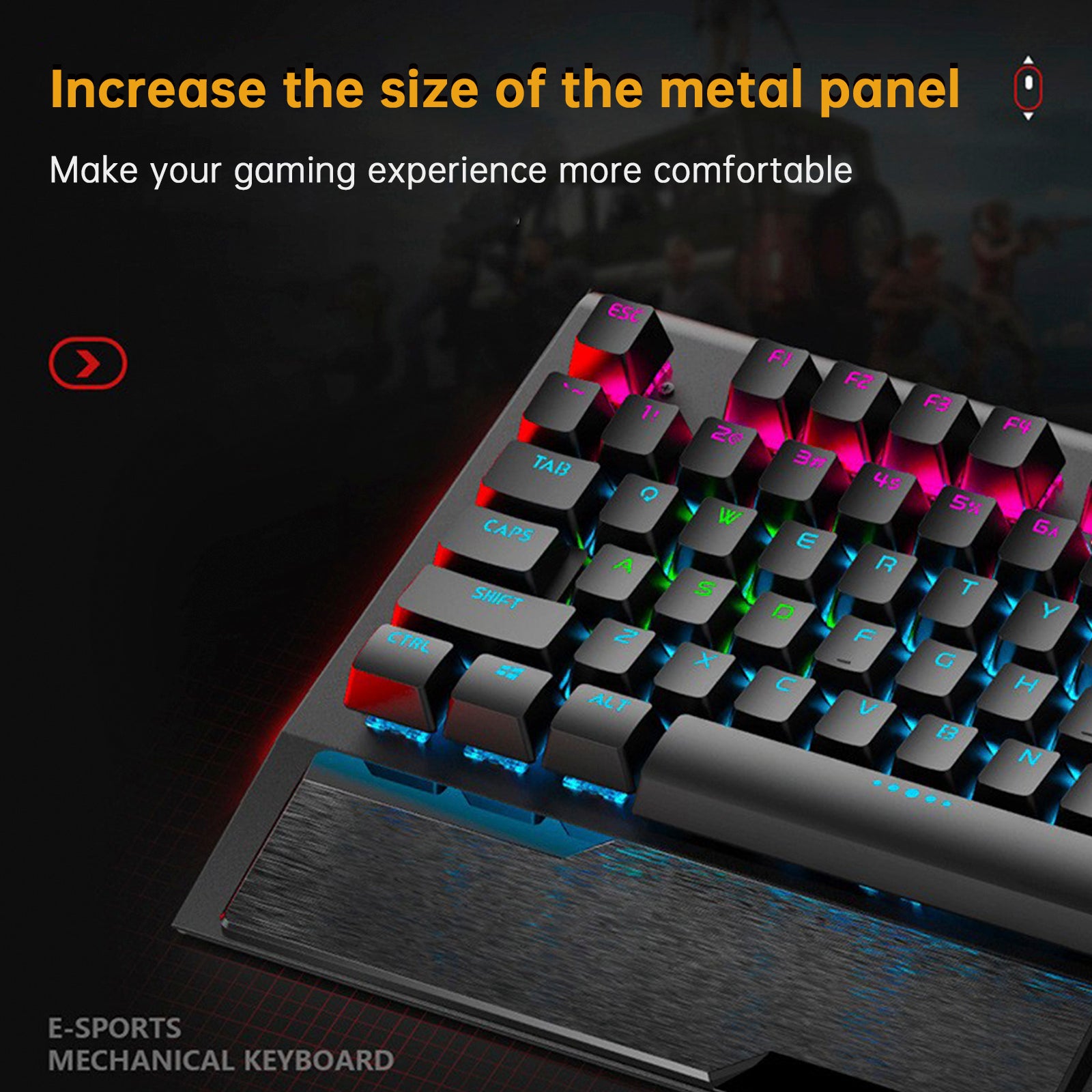 K1000 Mechanical Keyboard Wired 104-key Red Switches Customized Mute Keyboard