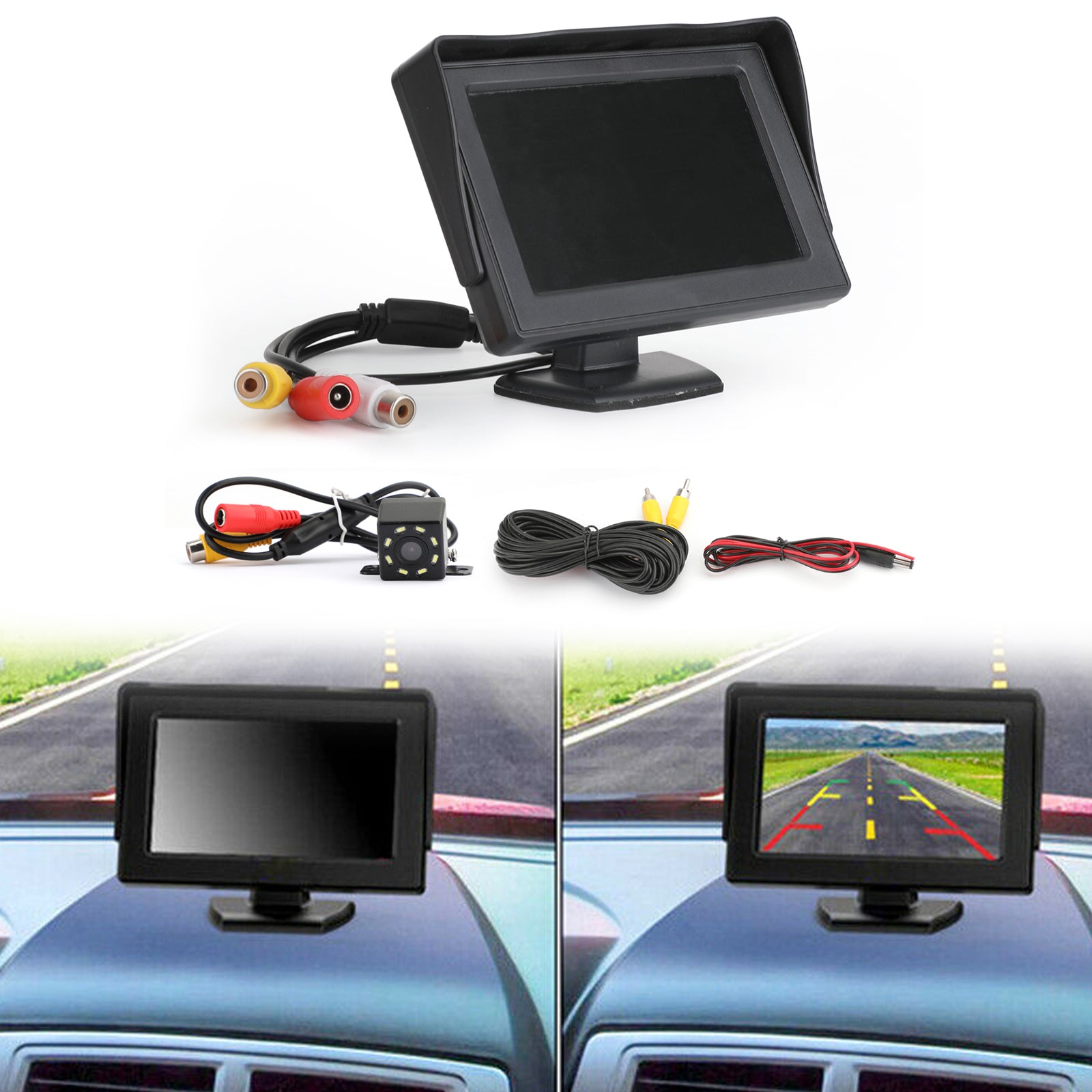 PAL Reverse Monitor Camera Display 4.3" Car Monitor + Rear View Camera Rear View NTSC Kit