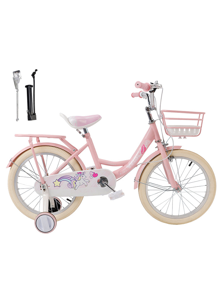 16"/18" Child Bicycle Girls Bike with auxiliary wheels & Rack & Basket
