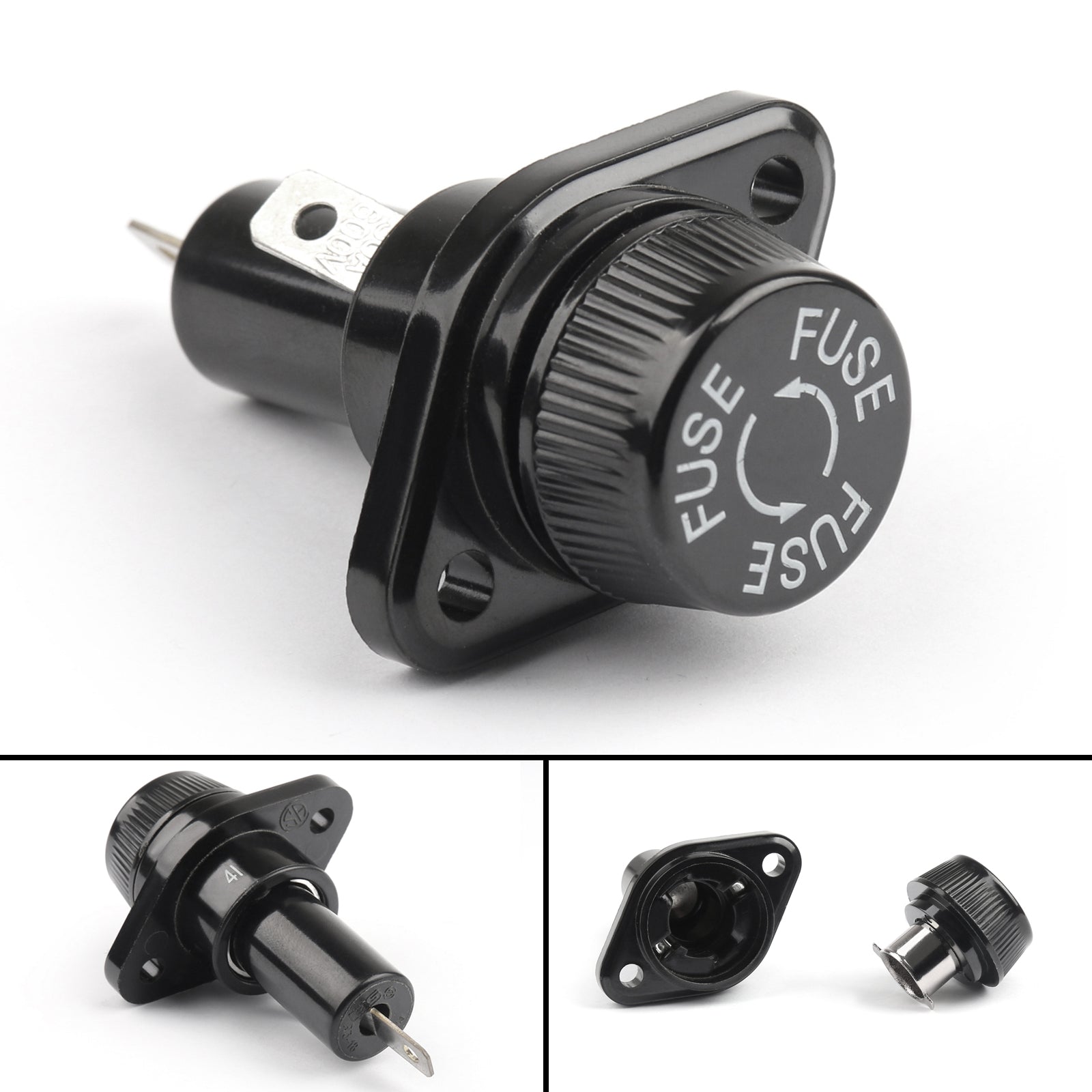 4PCS SCI R3-18 Panel Mount Chassis Fuse Holder For 10x38mm Glass Fuses 30A 600V