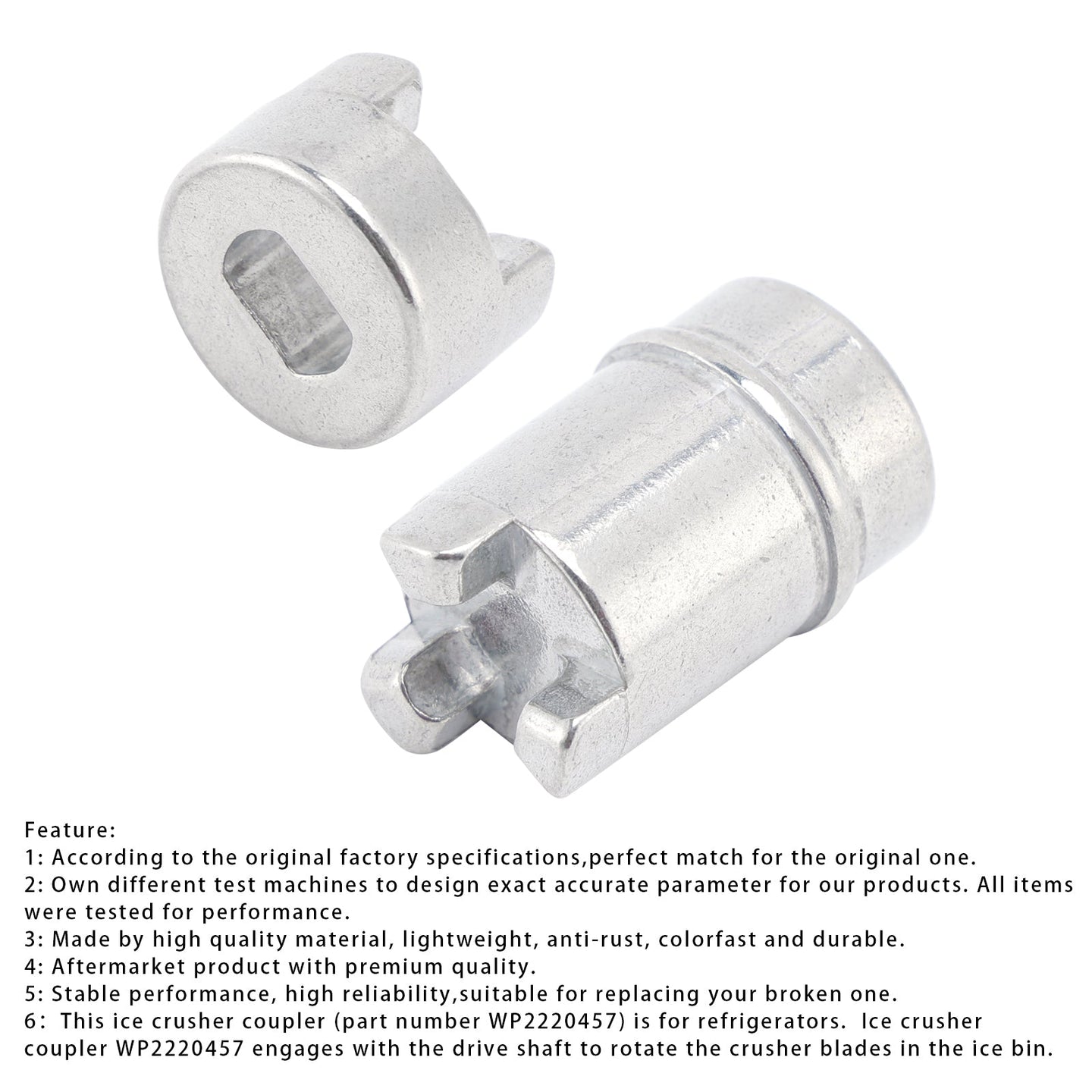 Ice Crusher Coupler Kit for Whirlpool, Kenmore, Maytag & KitchenAid, Replaces WP2220457 & WP2220458