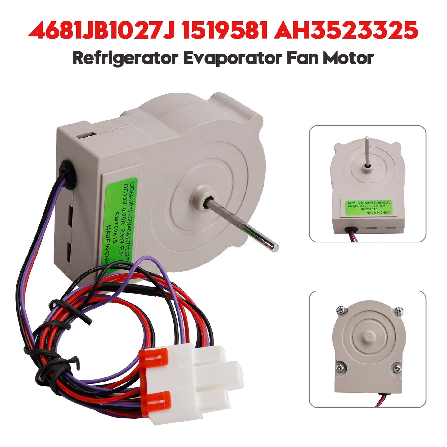 4681JB1027J Refrigerator Evaporator Fan Motor for LG 1519581 AH3523325