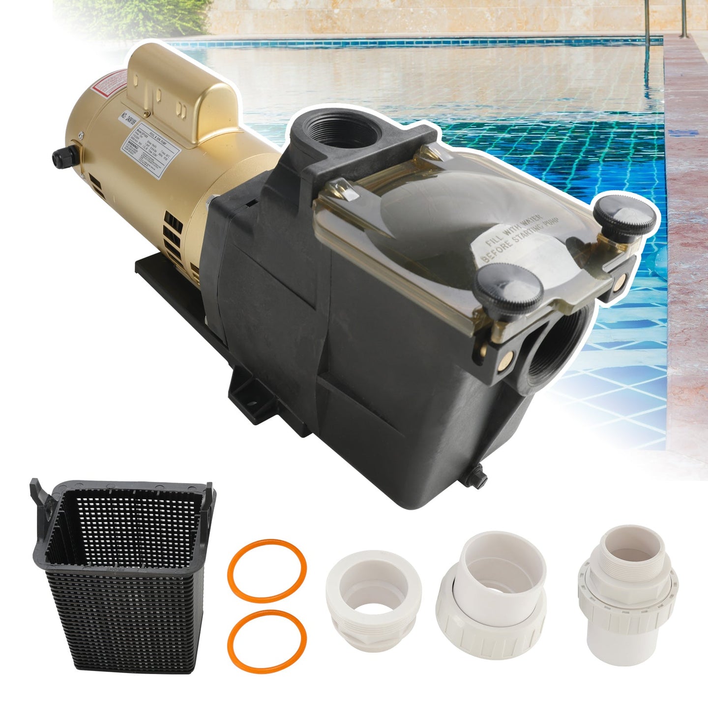 W3SP2607X10 Energy Efficient Pool Pump 1 HP 230V Pool Pump For Hayward