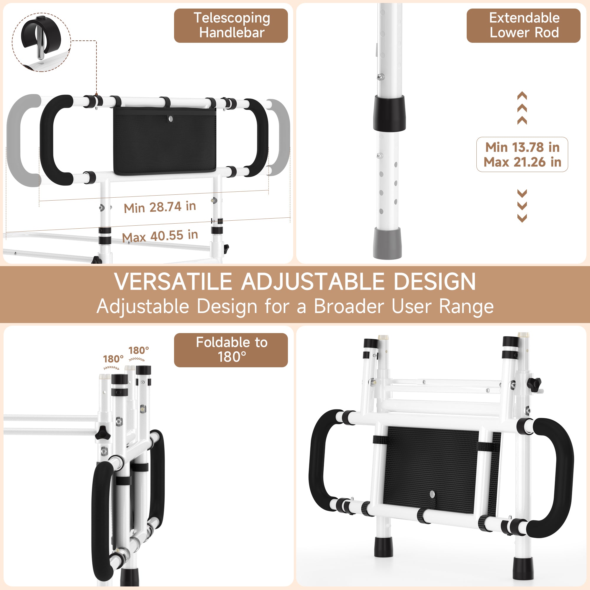 Bed Side Rail Mobility Aid Guard punch-free and foldable bedside handrails for getting up (Copy)