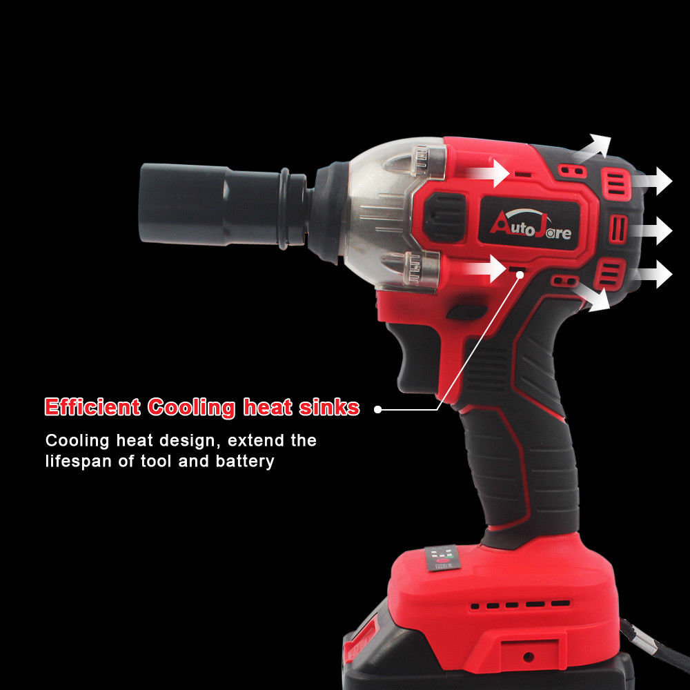 1/2 21V Brushless Impact Wrench Torque Rattle Gun Electric Ratchet w/battery