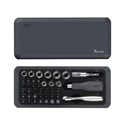 Polycarbonate and Alloy Steel 41-Pieces Mini Ratchet and Screwdriver Set Compact and Portable