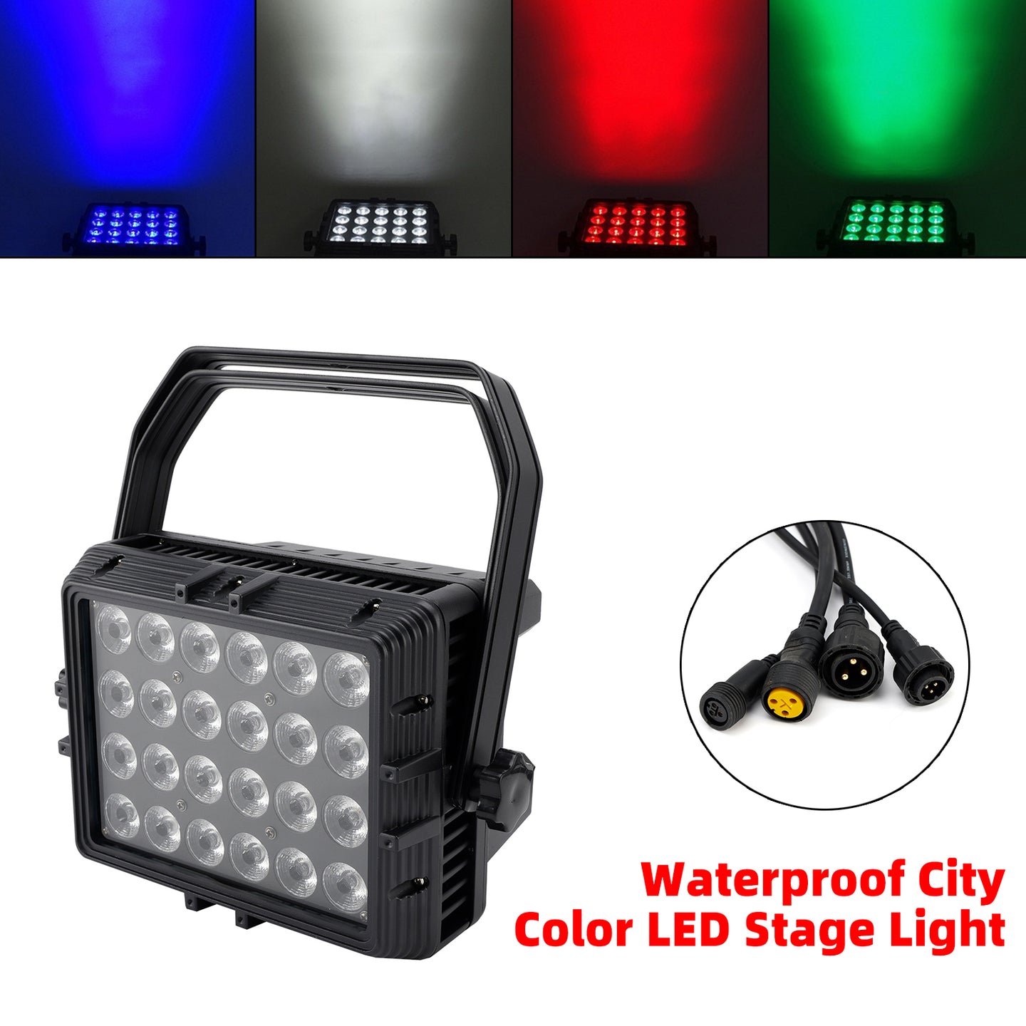 200W LED Flood PAR Light – 24x15W 6-in-1 RGBWA+UV Waterproof Stage Wash Lighting for Outdoor Events
