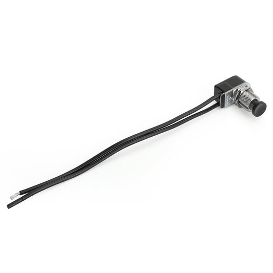 1pc Normally Open Momentary Self-resetting Push Button Reset Switch w/Wire Black