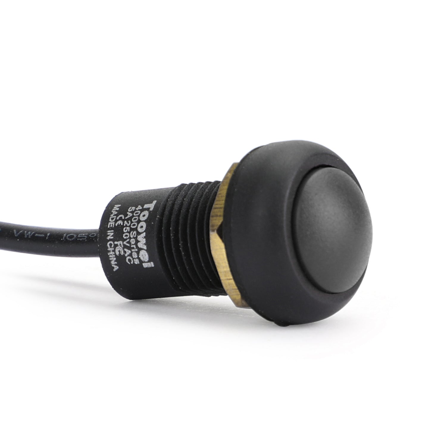 1Pcs Waterproof Push Button Switch Self-Locking Industrial Grade w/Wire Black