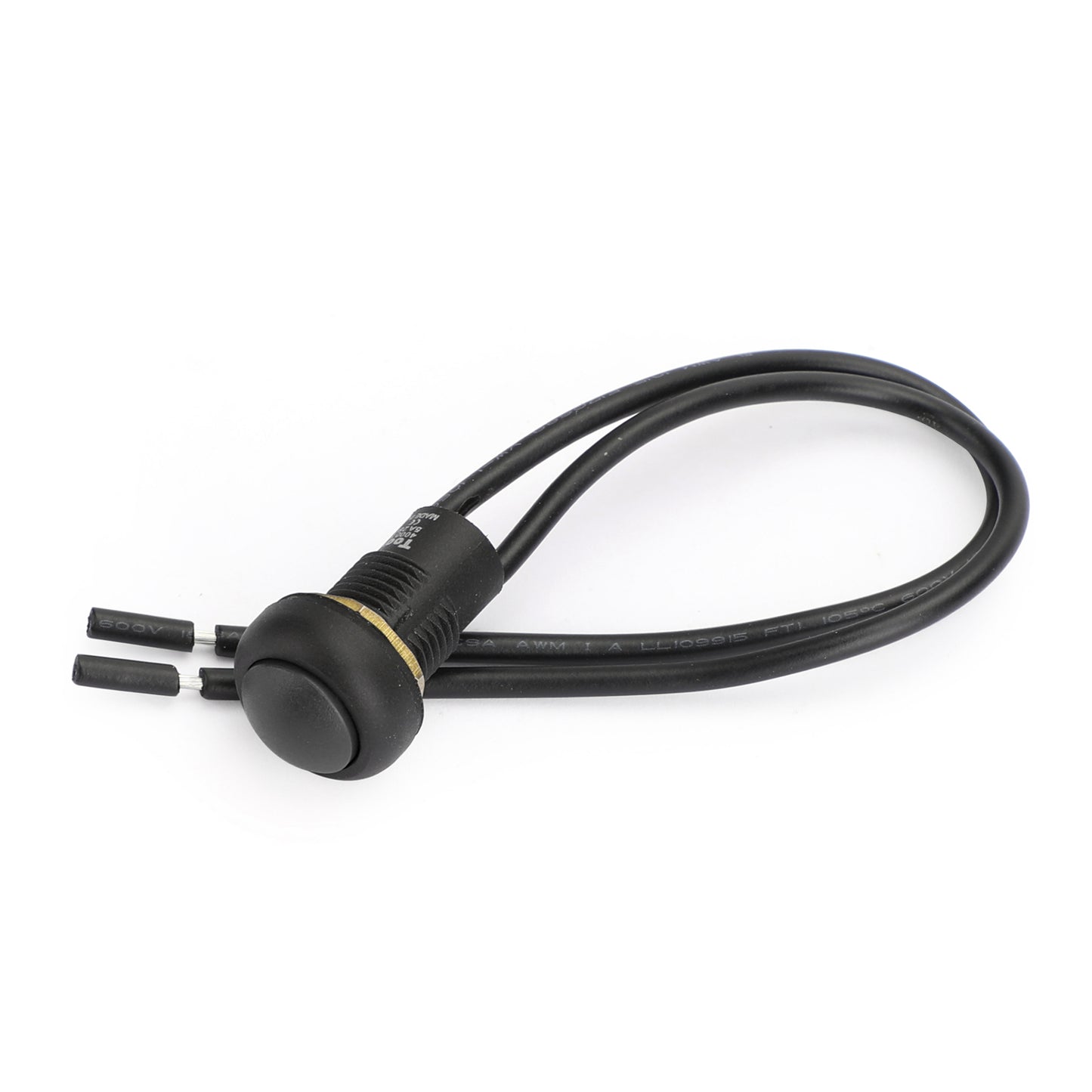 1Pcs Waterproof Push Button Switch Self-Locking Industrial Grade w/Wire Black