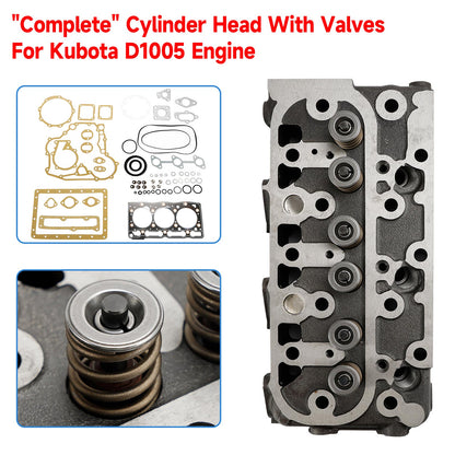 Complete Engine Cylinder Head with Full Gasket Kit for Kubota D1005 Engine
