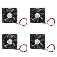 4Pcs DC Brushless Cooling PC Computer Fan 12V 8025s 80x80x25mm 0.2A 2 Pin Wire