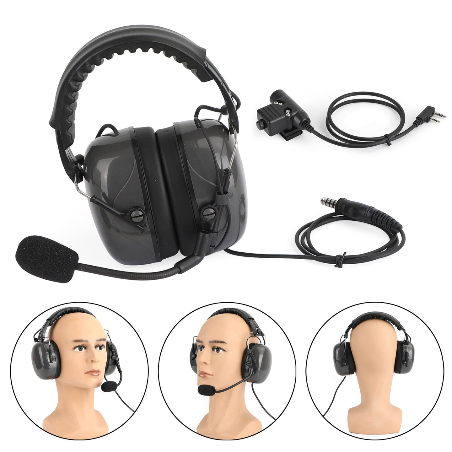 Noise Cancelling Adjustable Headset Fit for TK3107 TK3207 TK3160 BaoFeng UV5R
