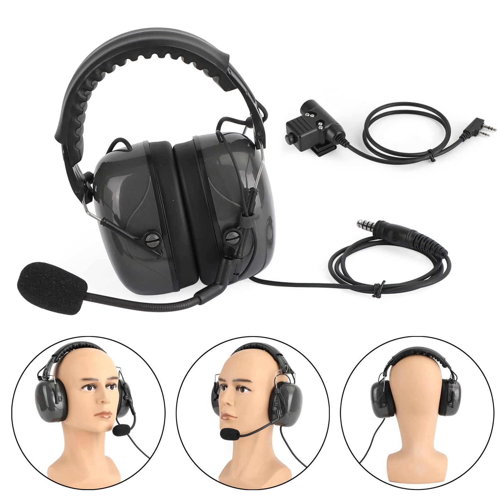 Noise Cancelling Adjustable Headset Fit for TK3107 TK3207 TK3160 BaoFeng UV5R