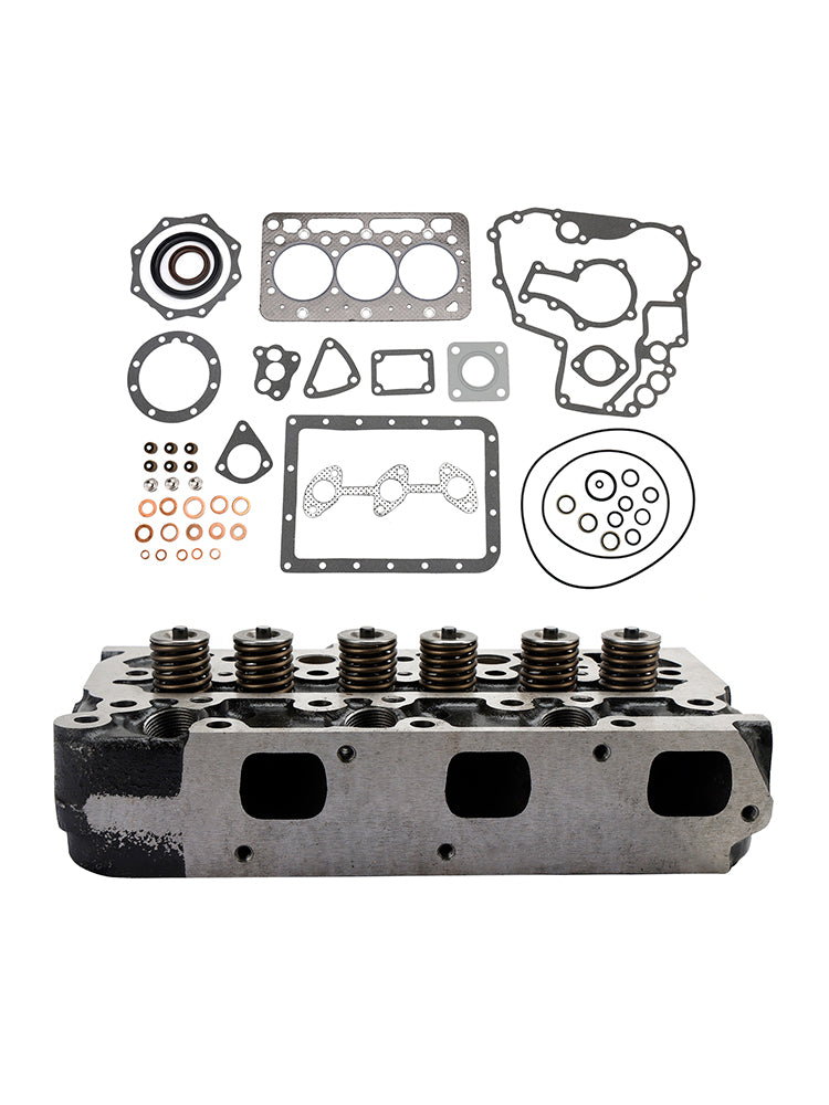 Complete Cylinder Head Kit for Kubota D722 Engine, Includes Full Gasket Set & Valves, Fits K008 Excavator & G1900 Tractor