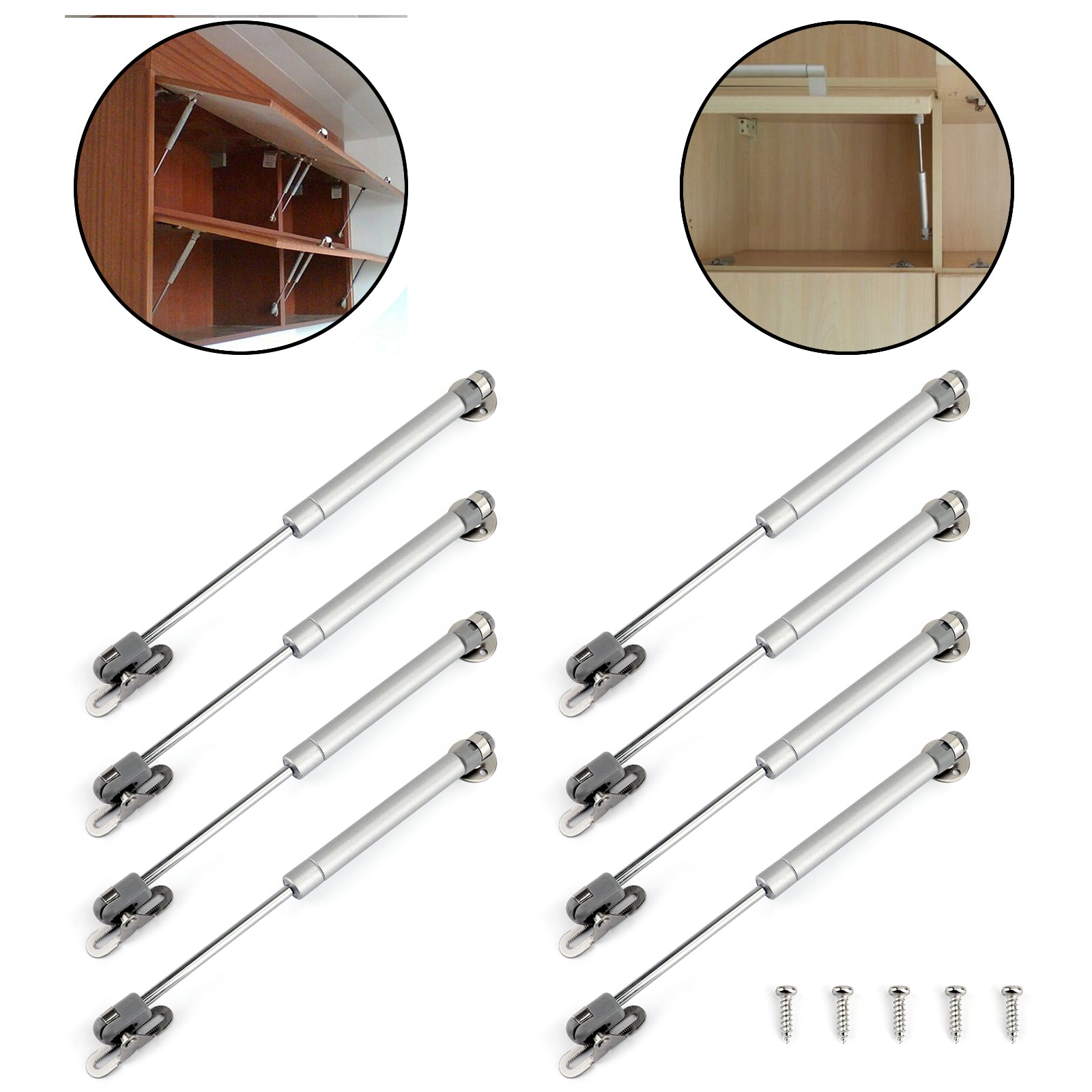 Door Hinge Gas Spring Strut Prop Shock Lift Kitchen Cabinet Hydraulic, 8PCS