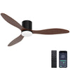 52-Inch Flush Mount Ceiling Fan – Low Profile DC Motor with Remote/App, Reversible, Dimmable LED Light for Bedroom & Indoor/Outdoor Use