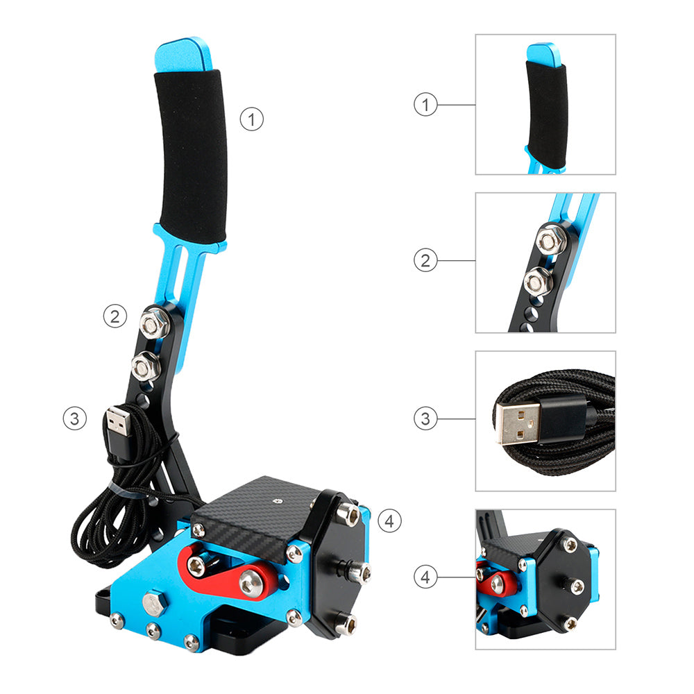 Racing Games Handbrake USB3.0 Kits for Steering Wheel Stand G29 G920 PC Blue